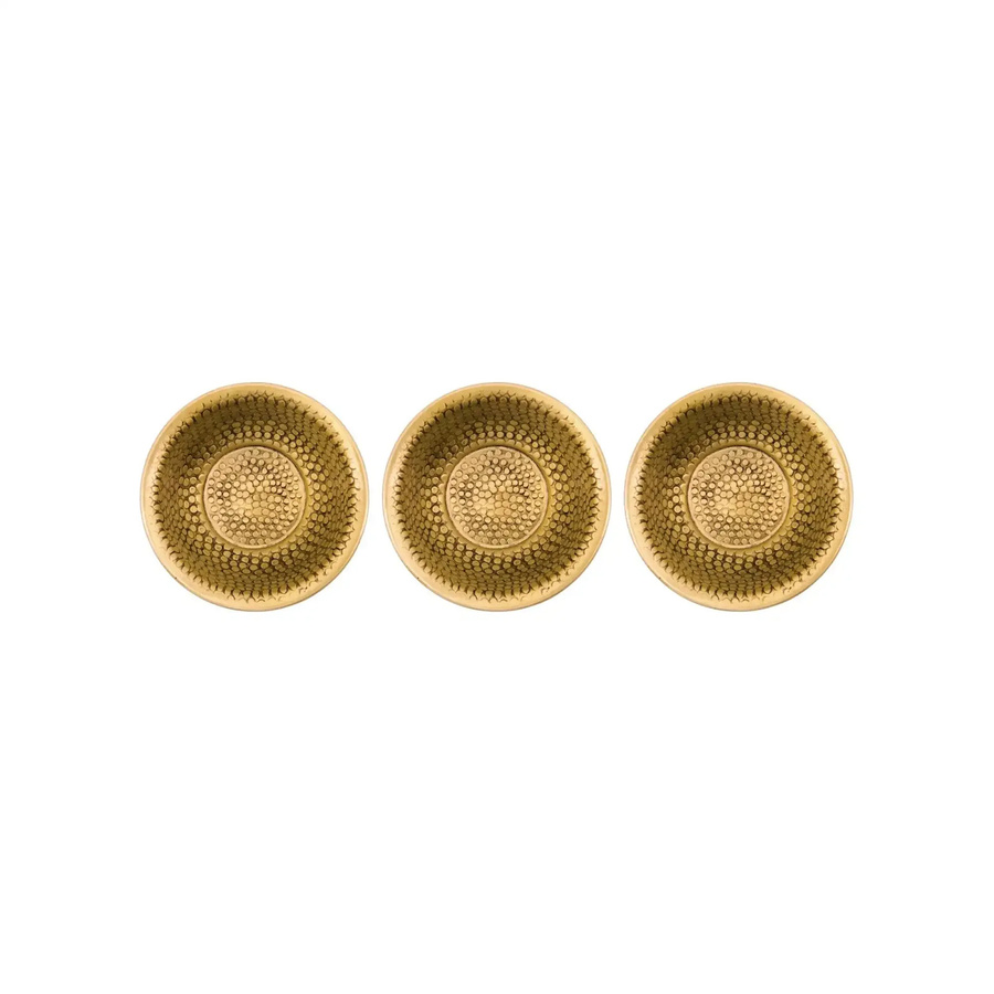 House Doctor Schalen Baku aus Aluminium in Gold mit Reliefmuster, 3er-Set, Durchmesser: 9,0 cm, Höhe: 3,0 cm - Bild 1