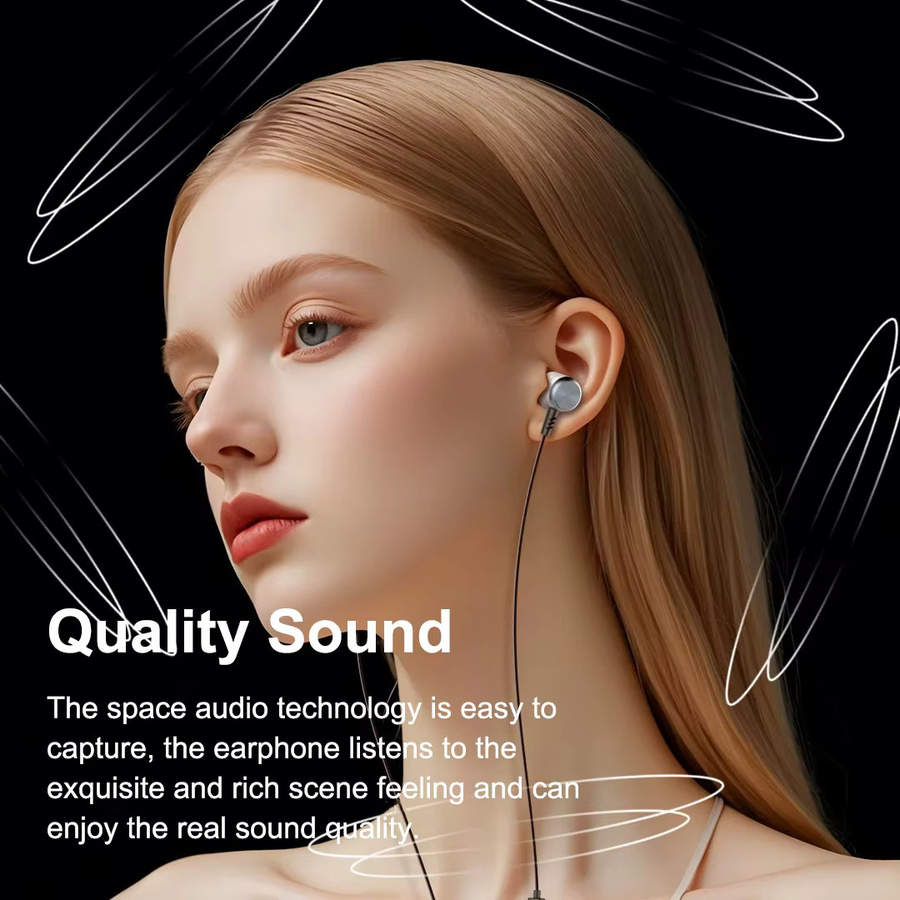 EARDECO In-Ear Bass-Kopfhörer mit Kabel und Mikrofon, Stereo-Gaming-Ohrhörer mit Rauschunterdrückung, 3,5 mm Klinkenanschluss, Schwarz/Silber - Bild 4