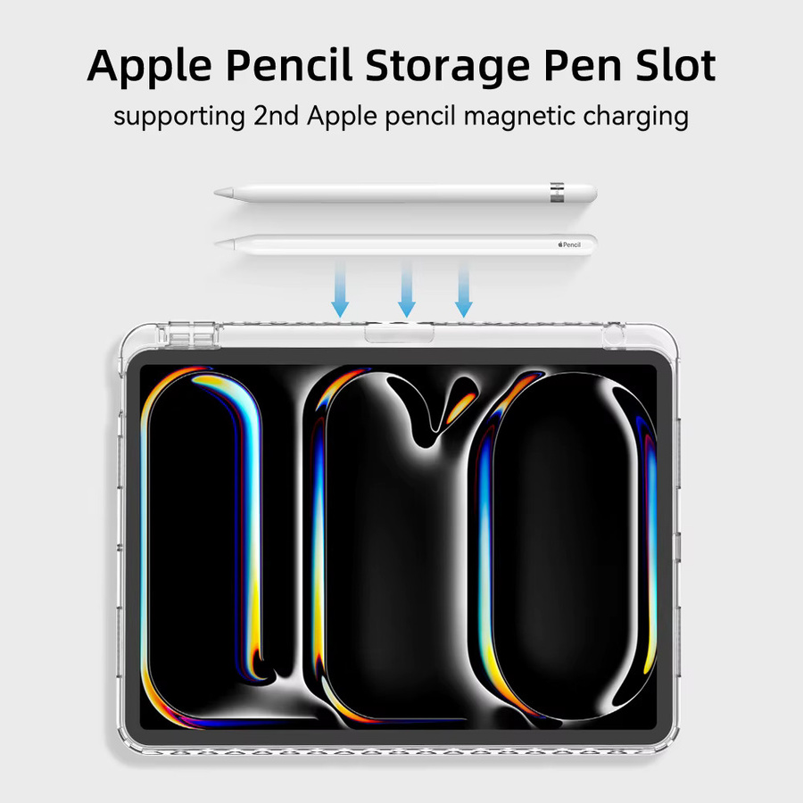 DANYCASE Smart Case mit Stifthalter für iPad Air 5, iPad Air 6, iPad Pro 11 und 12,9 Zoll sowie iPad Mini 7, 6 und verschiedene iPad Generationen, Schwarz und Transparent - Bild 2