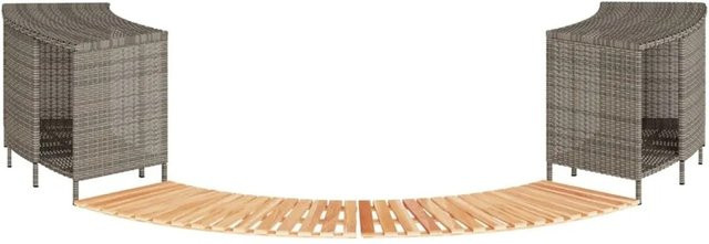 vidaXL Whirlpool-Umrandung aus Poly Rattan und geöltem Akazienmassivholz in Grau - Bild 1