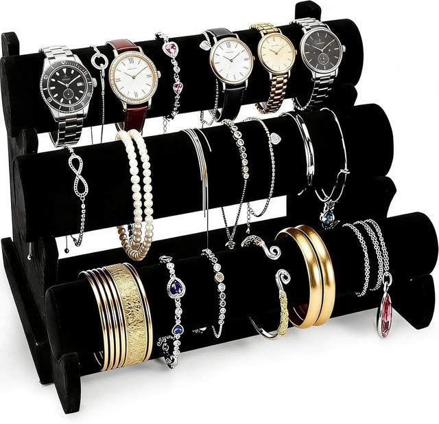 Armband-Präsentationsständer, 3-Schicht-Samt, T-Bar, Unisex - Bild 1