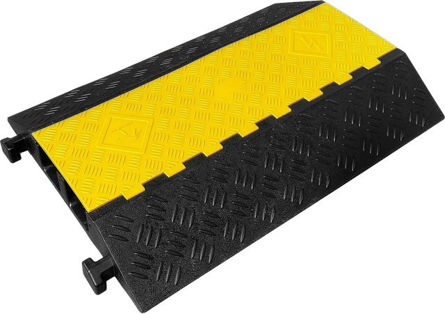 Floordirekt Kabelbrücke Torus Kabelschutzbrücke 2-Kanal mit Klappe, Schwarz-Gelb, B/T/H: 90,0 x 61,5 x 25,0 cm - Bild 1