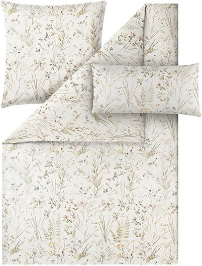 Estella Bettwäsche Wiebke aus Mako-Satin in Weiß mit floralem Design - Bild 1