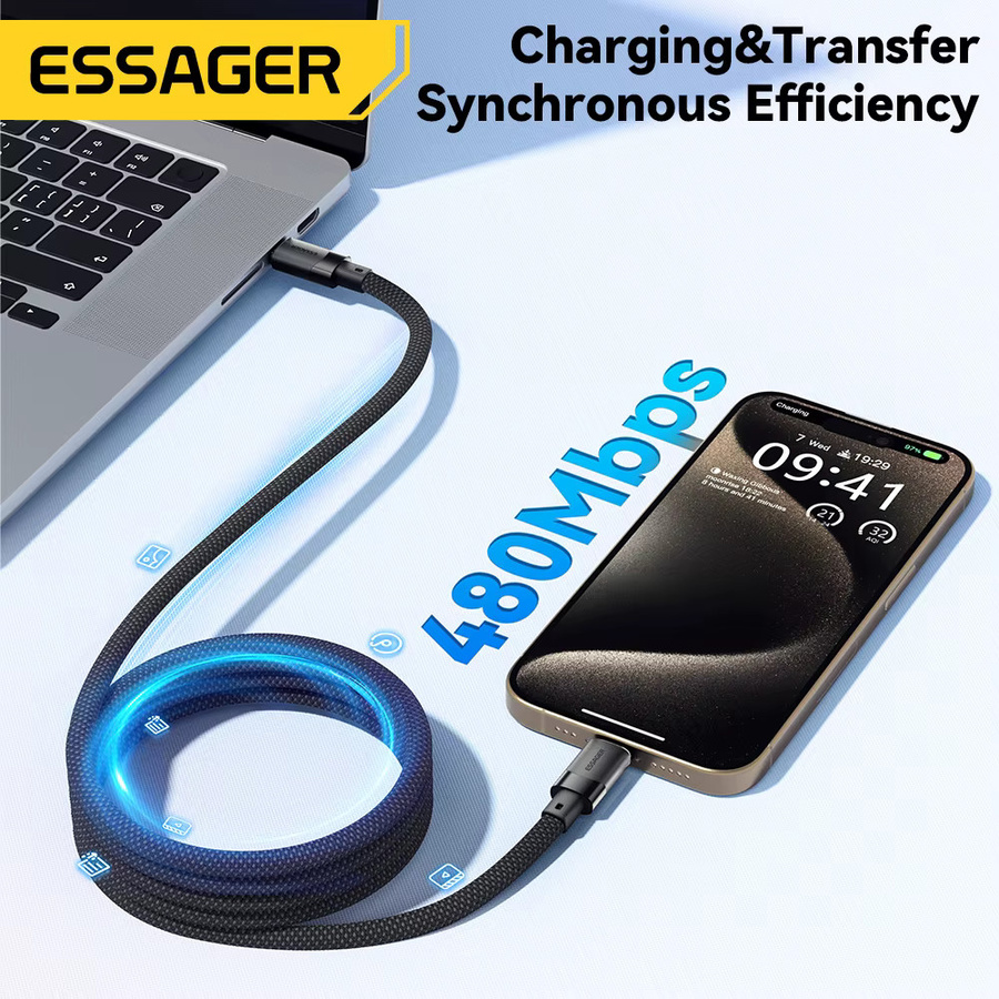 Essager USB C zu C Magnetisches Schnellladekabel 100W Daten- und Ladekabel für iPhone 15, Laptop und Samsung - Bild 5
