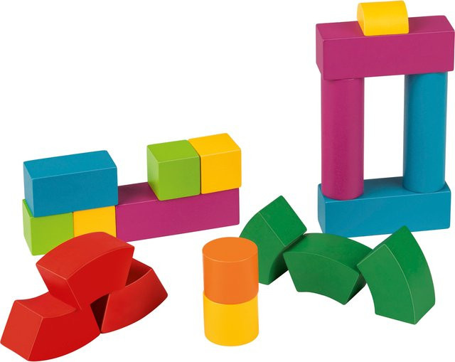 PLAYTIVE Regenbogen Montessori Stapelblöcke aus Holz ab 1 Jahr - Bild 1