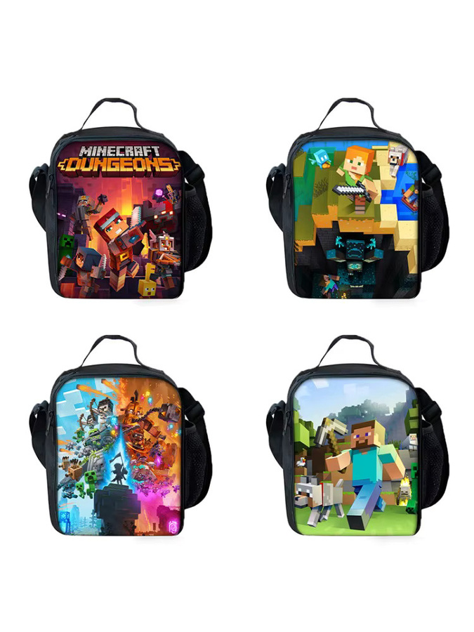 Bandai Pixel Block Lunchtasche mit Wärmeisolierung und großem Fassungsvermögen, Mehrfarbig, B/T/H: 25,0 x 19,0 cm - Bild 4