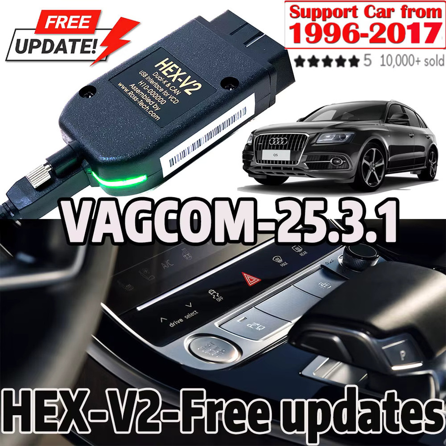 VAG CDM 26.3 Diagnosekabel mit VCDS HEX V2 Scanner für OBD2 in Schwarz - Bild 3