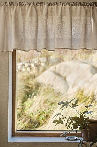 Jotex Schabracke LILL in Beige aus Leinenmischung, halbtransparent, B/H: 100 x 250 cm - Bild 1