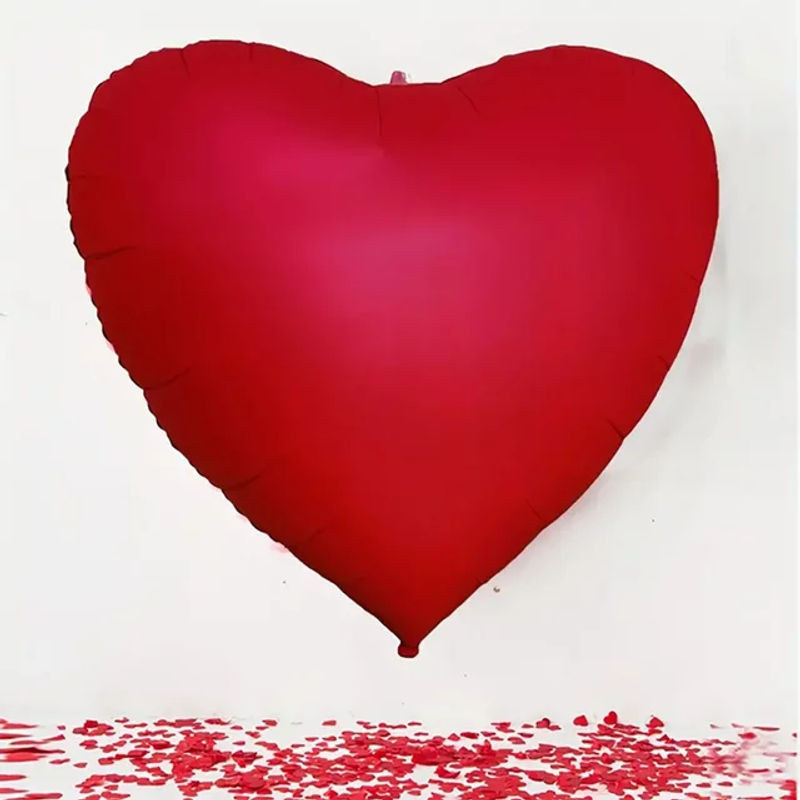 Loha Party Herzförmiger Folienballon in Pink oder Rot, 60 Zoll (152,4 cm) für Geburtstag, Valentinstag und Hochzeit - Bild 1