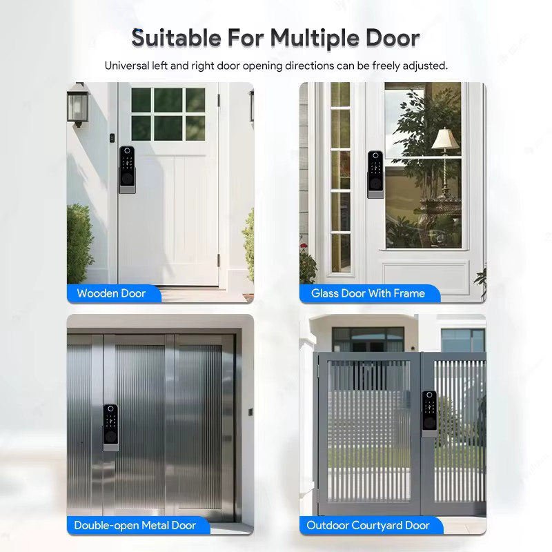 Tuya Smart Türschloss in Schwarz mit Fingerabdruck, Bluetooth, Wifi und TTLock App-Steuerung, IP65 wasserdicht und schlüssellos mit digitalem Code - Bild 4
