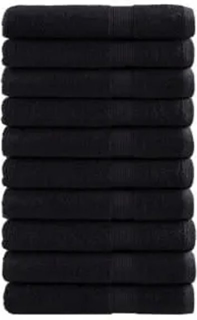 vidaXL Premium-Handtücher aus 100% Baumwolle, 2er-Set, Schwarz, B: 100 cm, L: 200 cm, 600 g/m2 - Bild 1