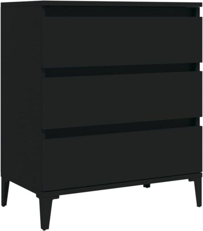 Modernes Sideboard Vidaxl in Schwarz aus Holzwerkstoff und Metall, B/T/H: 60 x 35 x 70 cm - Bild 1