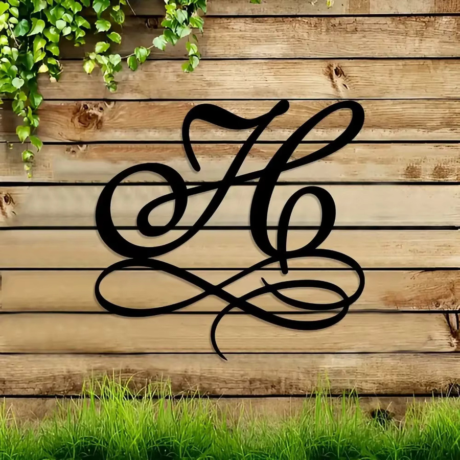 CIFBUY Wandkunst Eisen-Buchstabe H in Schwarz als rustikales Metallschild für Außenbereich und Dekoration - Bild 4
