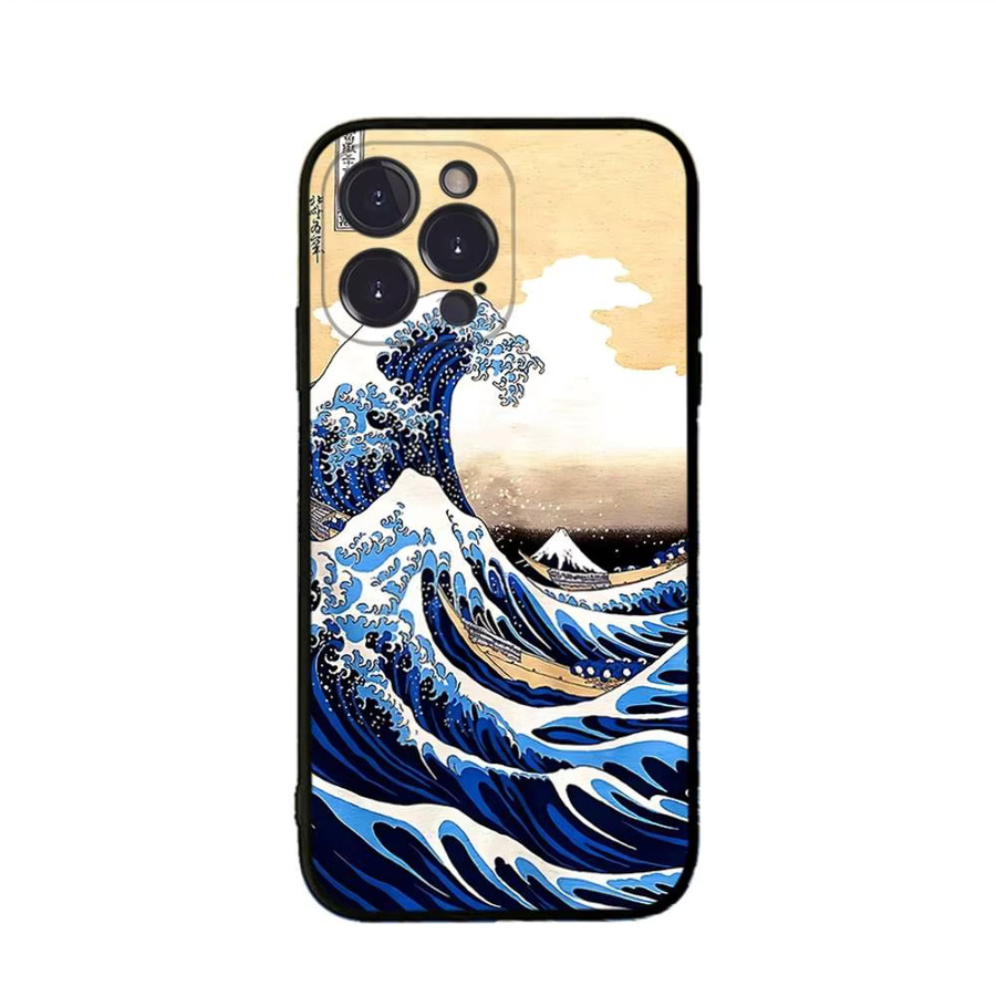 Kanagawa Great Wave Anime Silikon Handyhülle für iPhone 11 bis iPhone 17 Pro Max Plus Multicolor - Bild 4