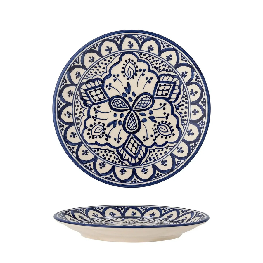 Bloomingville Keramikteller Karlie in Blau, Durchmesser: 19 cm - Bild 1