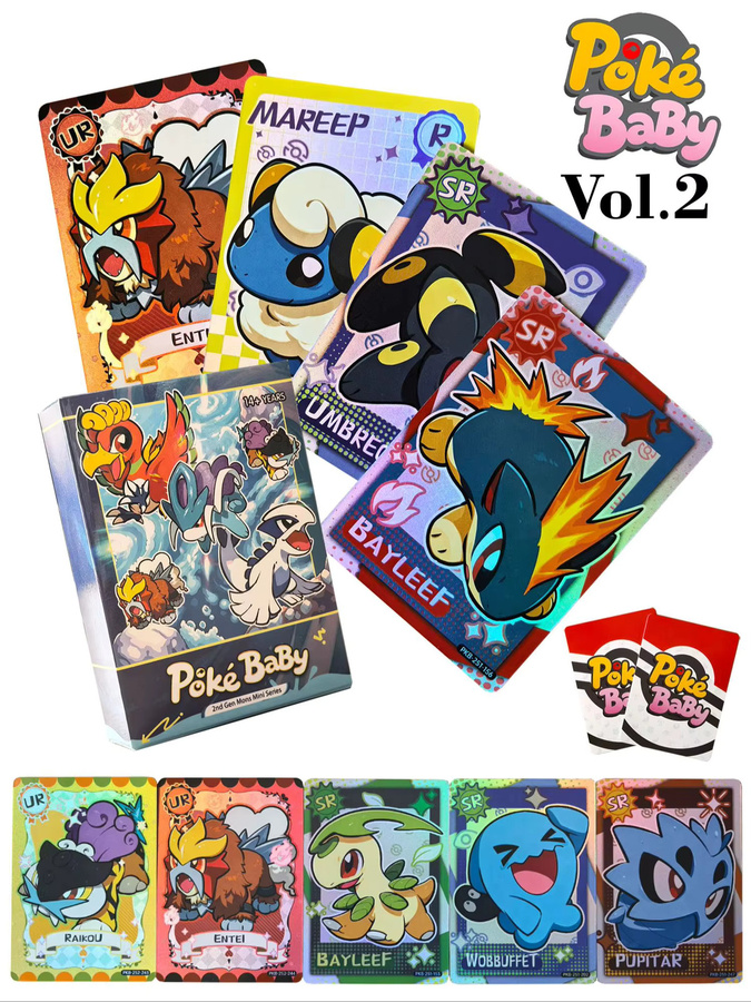 TAKARA TOMY Chibi PokeBaBy Blindbox, 60-teiliges Set, Pokémon Sammlerkarten - Bild 1