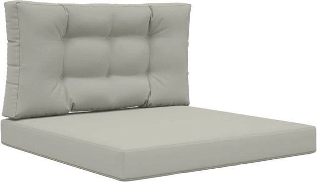 vidaXL Sofakissen für Draußen 2-teilig Grau aus Polyester, B/T/H: 80 x 80 x 2 cm - Bild 1