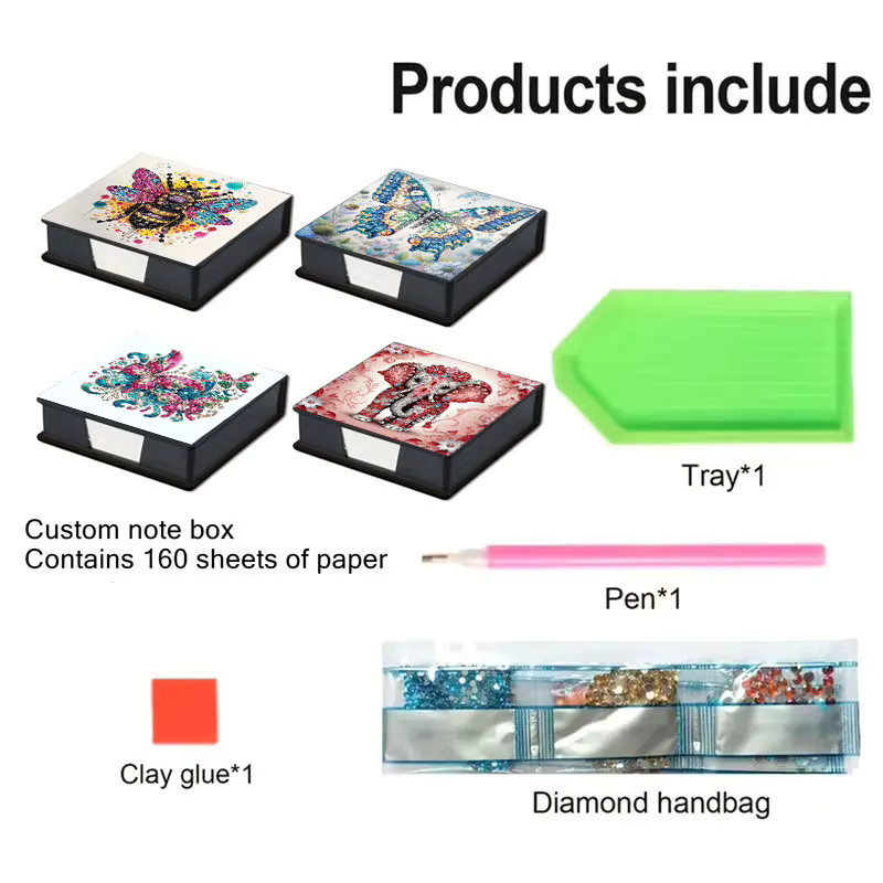 DIY-Etikettenbox aus Papier mit buntem Tiermuster und 150 Blatt Papier für Büro und Schule - Bild 4