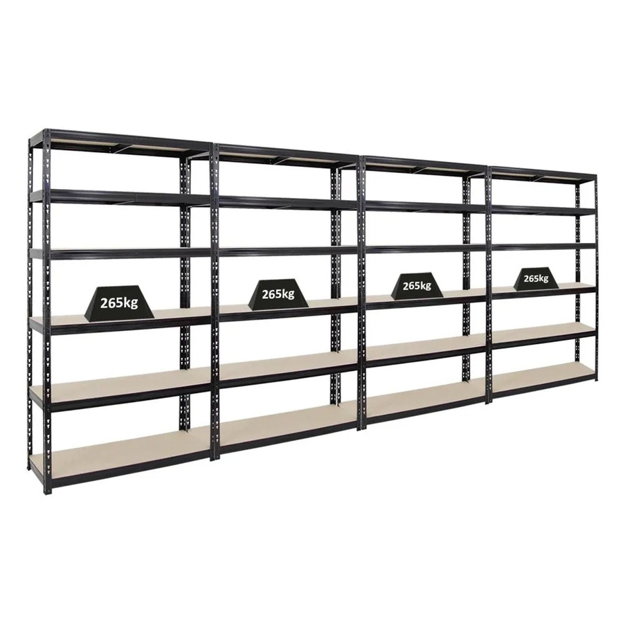 PROREGAL Schwerlastregal Giant Tiger XL, 4er Set, Schwarz, 6 Ebenen, H x B x T: 220 x 120 x 40 cm - Bild 2