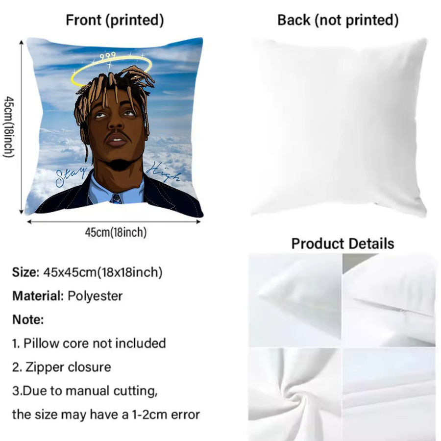 JUICE WRLD Kissenbezug Schwarz, wendbares Kissencover für Sofa, Schlafzimmer oder Auto - Bild 4