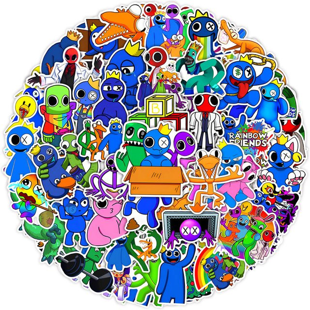Bandai Regenbogen-Spiel Graffiti Cartoon Skateboard Wasserbecher Dekoration Wasserfeste Aufkleber, 50 Stück - Bild 1