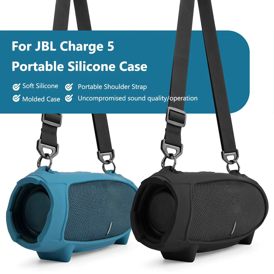 Wasserdichte Silikon-Schutzhülle in Schwarz für JBL Charge 5 Bluetooth-Lautsprecher - Bild 4
