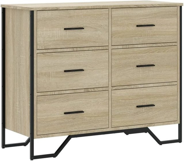 vidaXL Kommode Sonoma-Eiche aus Holzwerkstoff, B/T/H: 91 x 35,5 x 74,5 cm - Bild 1