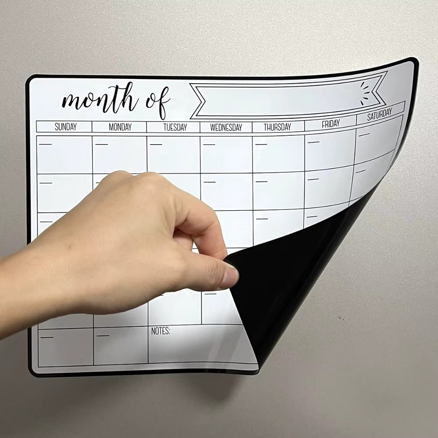 Magnetischer Whiteboard Kalender in Weiß zur Wandmontage als wiederverwendbare Plantafel für Schule und Kühlschrank - Bild 2