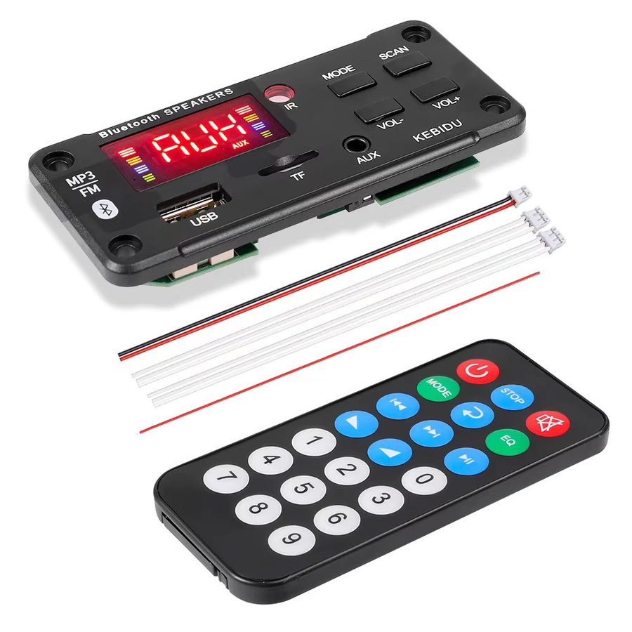 Kebidu Bluetooth Decoder Board mit 60W Digital AMP HiFi Stereo Verstärker, DC 12V MP3 WMA Audio Modul mit USB, FM Radio und Freisprecheinrichtung - Bild 6