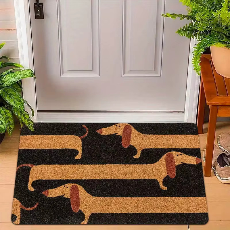 VIKAMA Dackel Fußmatte aus Kokosnuss mit rutschfester Gummiunterseite, braun, B: 80,0 cm, T: 40,0 cm, H: 1,0 cm - Bild 2