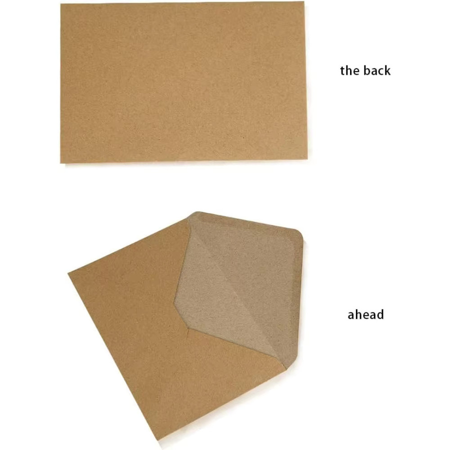 50er-Pack Vintage Kraft-Umschläge C6 in Braun mit Selbstklebeverschluss für Hochzeiten und Einladungen, Breite: 11,4 cm, Höhe: 16,2 cm - Bild 5