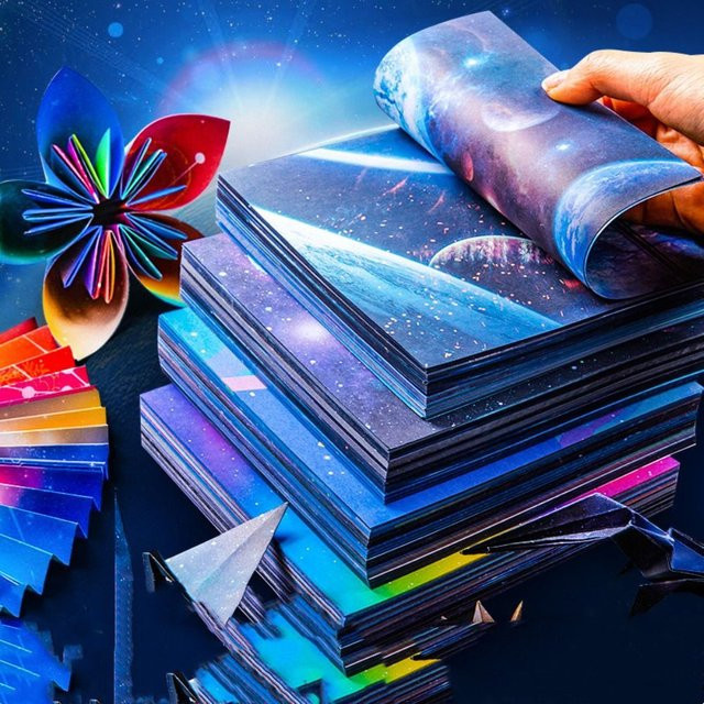 50 Blatt Origami Papier mit Star Sky Konstellationen für DIY Bastelarbeiten und Handwerk, doppelseitig bedruckt, Mehrfarbig - Bild 1