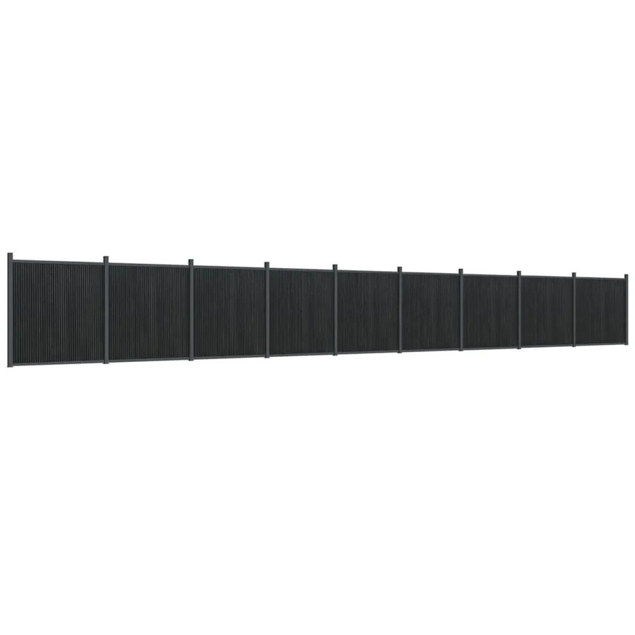 vidaXL Zaunelement aus WPC und Aluminium in Grau, Höhe: 186 cm, Breite: 1564 cm - Bild 2