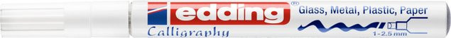 Edding 753 Calligraphy Paintmarker Weiß mit feiner Pigmentspitze für permanente Schriftzüge - Bild 1