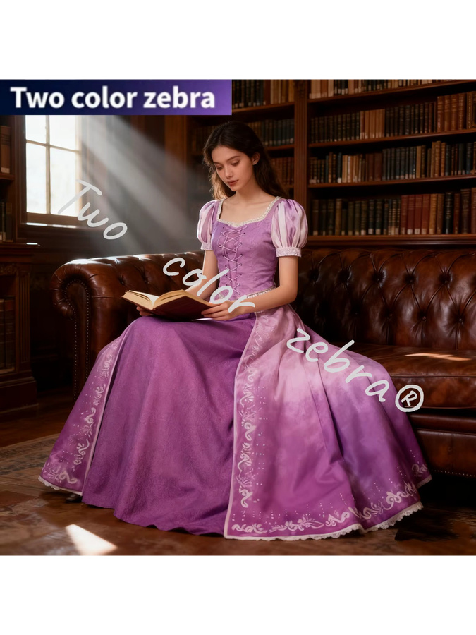 Disney Prinzessin Rapunzel Cosplay Kostüm, Lila, Plüsch / Textil - Bild 5