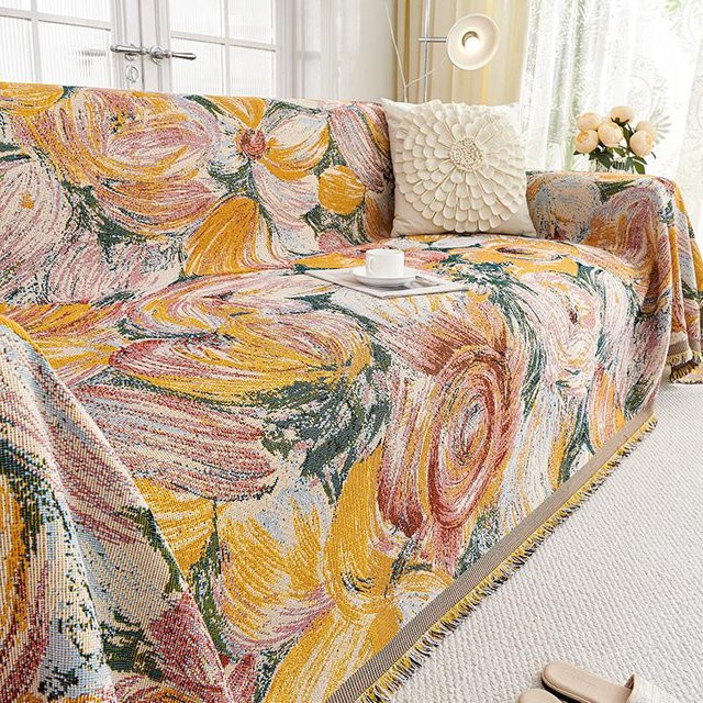 Super Six Sofabezug aus Jacquard-Polyester mit floralem Muster in Multicolour, B/T: 230 x 180 cm - Bild 1
