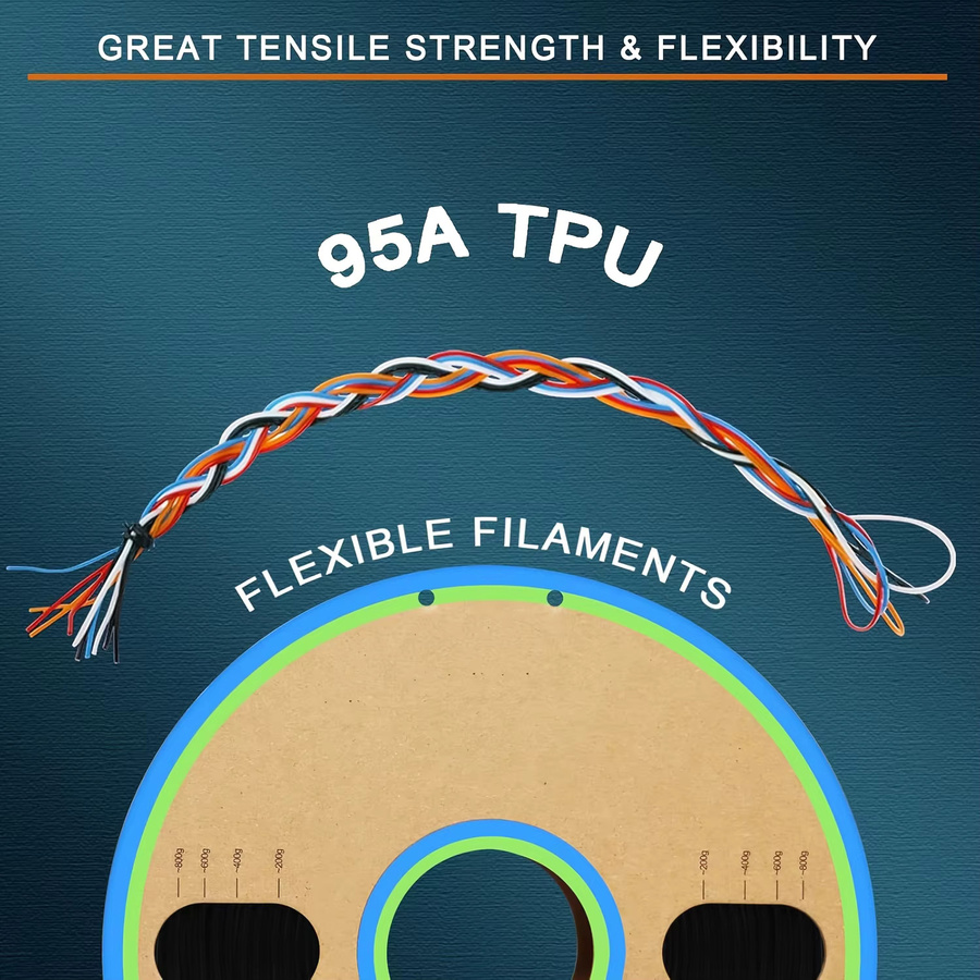 MANLANG TPU-Filament 1,75 mm, 95A flexibles FDM-Filament für 3D-Drucker, 250 g - Bild 5