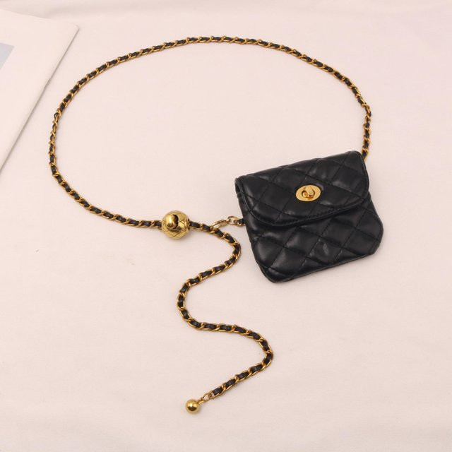 Lederkette Gürteltasche, schwarz, Damen - Bild 1