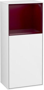 V&B Seitenschrank Finion Wandbeleuchtung mit LED-Beleuchtung und Glasfachboden, Weiß, B: 41,8 cm, H: 93,6 cm - Bild 1
