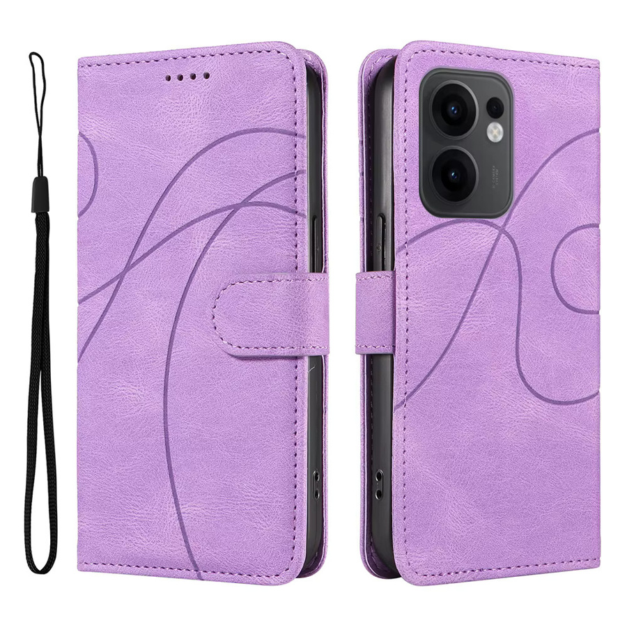 Magnetische Leder-Brieftaschen-Klapphülle für OPPO Reno Serie in Schwarz - Bild 2