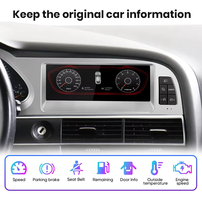 Junsun 8,8 Zoll CarPlay Multimedia Radio für Audi A6 C6 4F 2005-2011 mit Bluetooth, Android Auto und GPS in Schwarz - Bild 4