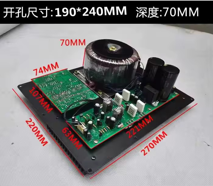 SENGTERBELLE Aktiver Subwoofer-Verstärker in Schwarz mit 600W Leistung für Zuhause - Bild 2