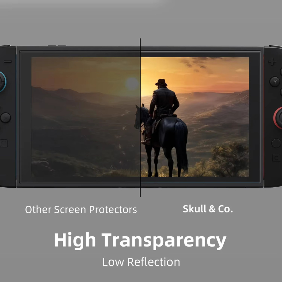 Skull & Co. Savage Raven Displayschutzfolie aus gehärtetem Glas mit EZ-Align-Rahmen für Nintendo Switch 2, 2er-Pack, transparent - Bild 4