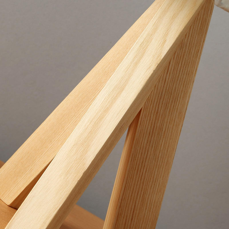 LED Holz Nachttischlampe im Stativ-Design mit weißem Leinenlampenschirm in Beige, E27 Fassung - Bild 5