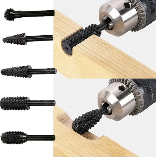 KRIOCY Bohrer Set für Holzbearbeitung, 5 Stück, Schwarz, 1/4 Zoll - Bild 1