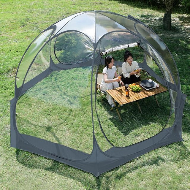 LIADUS Transparentes PVC-Sternenzelt als kugelförmiges Outdoor-Campingzelt mit Regenschutz - Bild 1