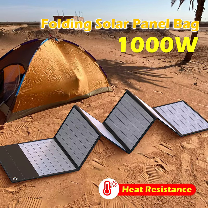 ZRGAE Tragbares faltbares Solarpanel-Ladegerät mit USB und DC für Camping, 18V, Schwarz - Bild 2