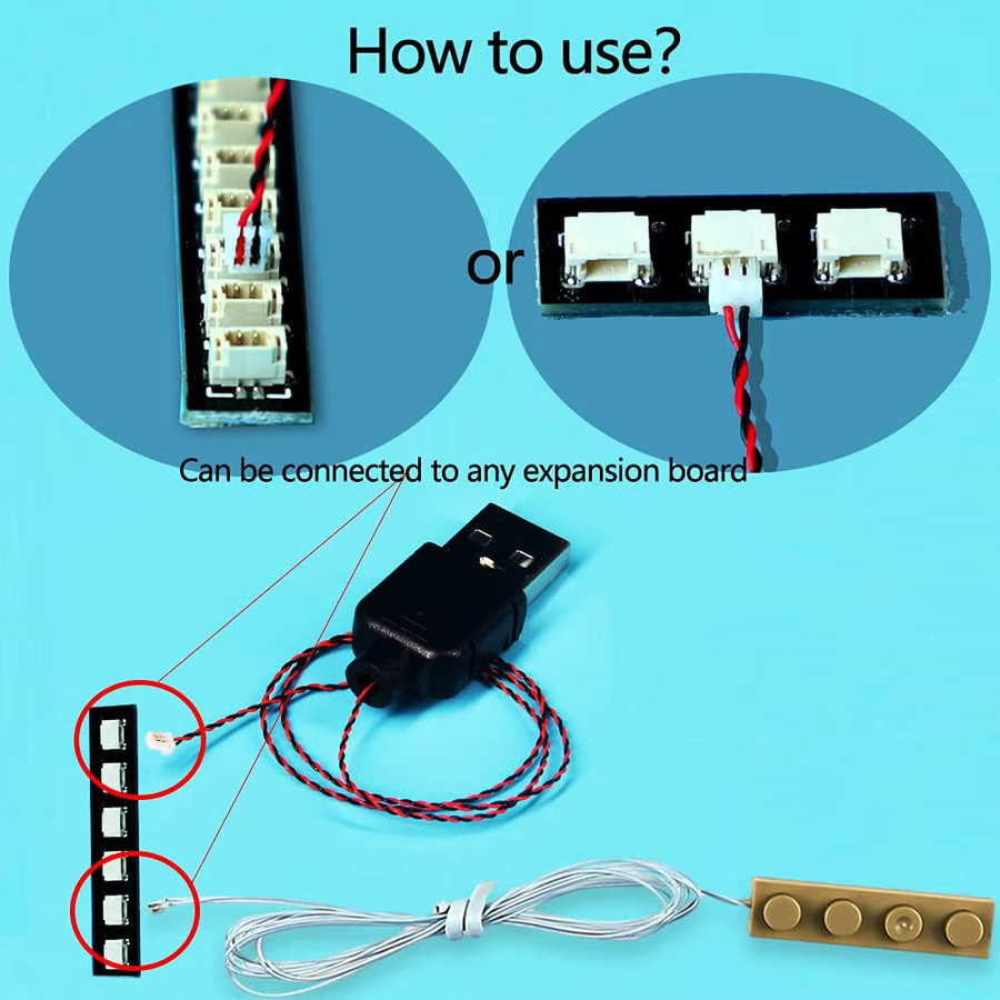 Hprosper DIY USB-Lichterkette mit 0,8 mm Draht und 50 cm USB-Stromkabel für dekorative Lampen und Spielzeugzubehör - Bild 2