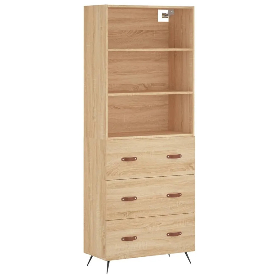 vidaXL Highboard Sonoma-Eiche in Braun, H x B x T: 180 x 69,5 x 34 cm - Bild 2