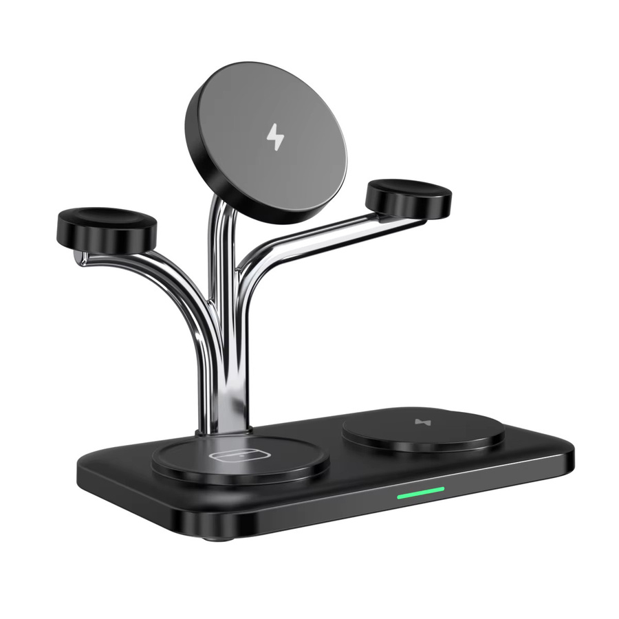 VIKEFON 5 in 1 Magnetisches kabelloses Ladegerät für iPhone 12 bis 17, Samsung Galaxy und Apple Watch sowie AirPods/Buds in Schwarz oder Weiß - Bild 6
